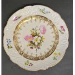 An Early 19th Century Swansea Plate, hand painted with wild flowers by Pollard,