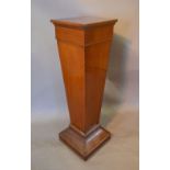 A Late 19th Century Mahogany and Chequer Line Inlaid Torchere of Square Tapering Form with Plinth