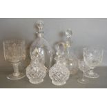 An Orrefors Glass Decanter with Stopper, together with a small collection of other glassware,