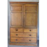 A George III Oak Press Cupboard,