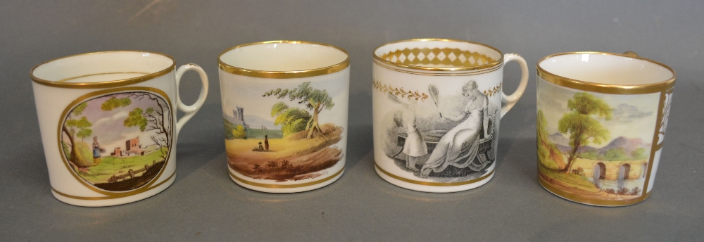 An Early 19th Century Grainger Worcester Coffee Can, together with three other similar coffee cans,