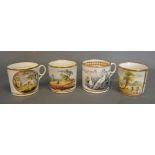 An Early 19th Century Grainger Worcester Coffee Can, together with three other similar coffee cans,