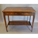 An Edwardian Rosewood Marquetry Inlaid Writing Desk,
