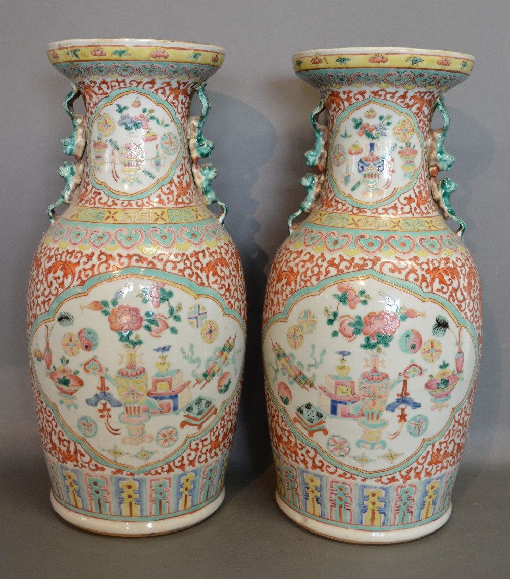 A Pair of 19th Century Chinese Large Vases,
