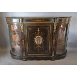 A Victorian Ebonised Marquetry Inlaid and Gilt Metal Mounted Credenza Cabinet,