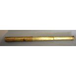 A Late 19th Early 20th Century Brass Three Draw Telescope inscribed FP Cutts, London,