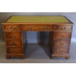 A Reproduction Mahogany Twin Pedestal Desk,