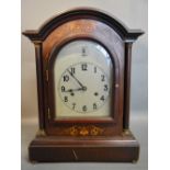 A 19th Century Mahogany Marquetry Inlaid Dome Shaped Mantle Clock,