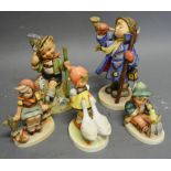 A Group of Five Goebels Hummel Figures