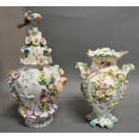 A Coalbrookdale Type Covered Vase with Bird Surmount,