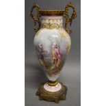 A 19th Century Sevres Style Porcelain Gilt Metal Mounted Vase,