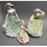 A Royal Doulton Figurine 'Babie' HN1679 together with another 'Best Wishes' HN3971 and another