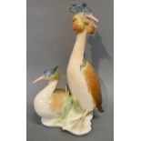 A German Porcelain Model of Two Birds,