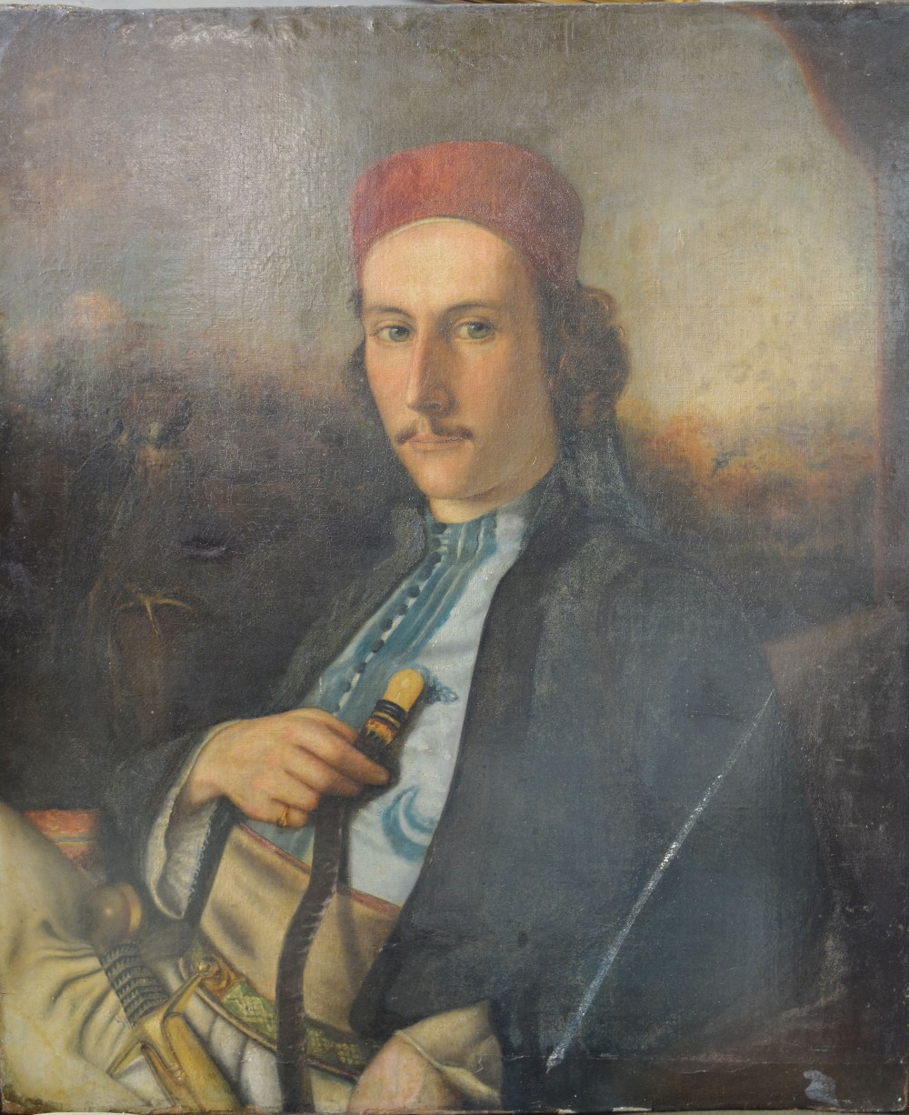 In the manner of William Pether HALF LENGTH PORTRAIT OF A TURKISH MAN Oil on canvas,