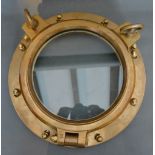 A Heavy Brass Ship's Port Hole, 39 cms d