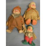 A Group of Three Circa 1940's Soft Toys