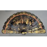 A 19th Century Chinese Lacquered Fan,