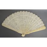 An Early 19th Century Chinese Canton Ivory Brise Fan,