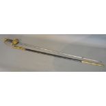 A Victorian English Court Sword, the engraved blade inscribed Thomas and Coles, Leamington,