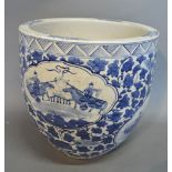 A Chinese Large Jardiniere, decorated in underglaze blue,