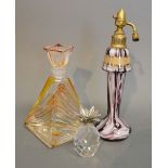 A Murano Glass Scent Bottle in the Art Deco Style of Tapering Form,