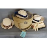 A Circa 1930's Hat Box, containing a col