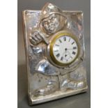 A Birmingham Silver Strut Clock embossed