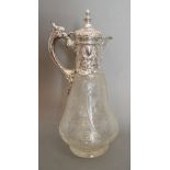 A Victorian Silver and Cut Glass Claret