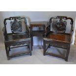 A Pair Early 20th Century Chinese Hardwo