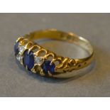 An 18ct. Yellow Gold Sapphire and Diamon