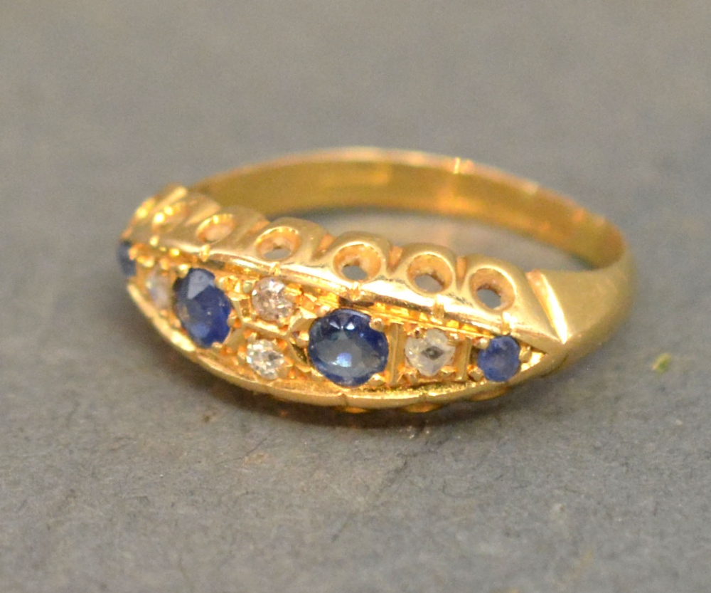 An 18ct Yellow Gold Sapphire and Diamond