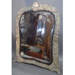 A Victorian Silver Large Table Mirror of