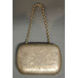 A Russian Silver Purse with engraved fol