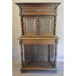 An Oak Cabinet on Stand, the moulded cor