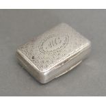 A George IV Silver Vinaigrette, the hing