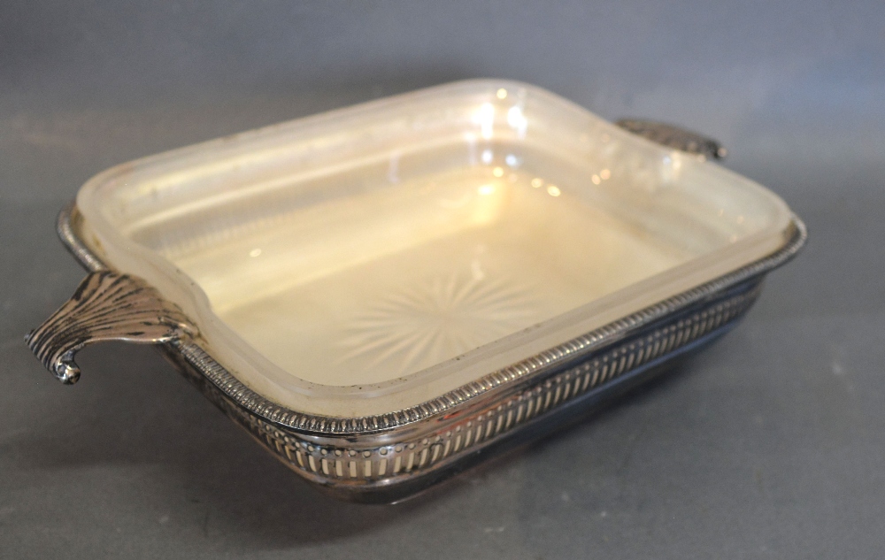 An Art Deco Silver Warming Dish of Recta