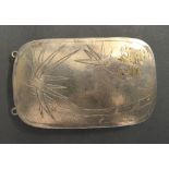 A Chinese White Metal Purse, engraved wi
