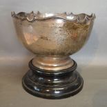 A George V Silver Rose Bowl of Shaped Fo