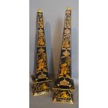 A Pair of Toll Ware Obelisks of tapering