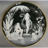 A George Jones Pate Sur Pate Plate signed Frederick Schenck,