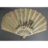 A 19th Century Fontage Fan with Shaped,