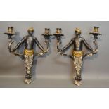 A Pair of Blackamoor Two Branch Wall Lig