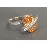 An 18ct. White Gold Diamond Ring set wit