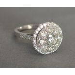 An 18ct. White Gold Large Diamond Cluste