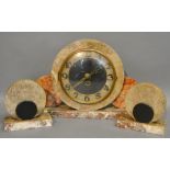 An Art Deco Variegated Marble Clock Garn