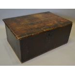 An 18th Century Oak Bible Box, the hinge