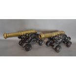 A Pair of Heavy Bronze Cannon with Cast