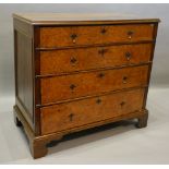 A George II Burr Walnut and Oak Chest, t