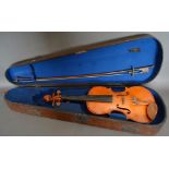 A Violin with Two Piece Back, 32.5 cms l