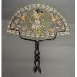 A 19th Century Buffalo Hyde Hand Screen,